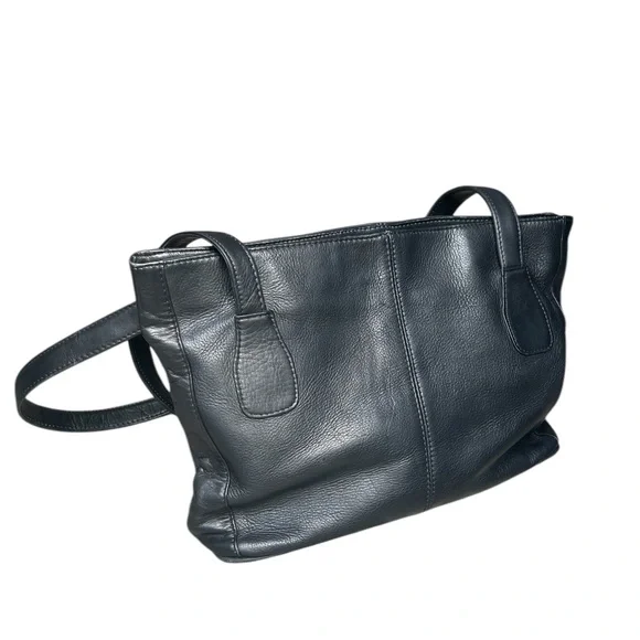 Wilsons Leather Purse Two Shoulder Straps Zipper Close Tote Large Minimal Soft - Picture 3 of 10